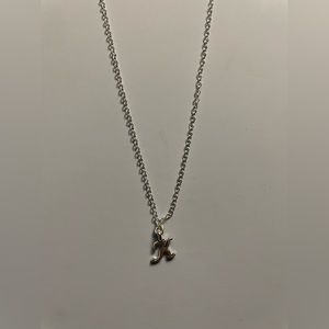 K letter necklace (silver)